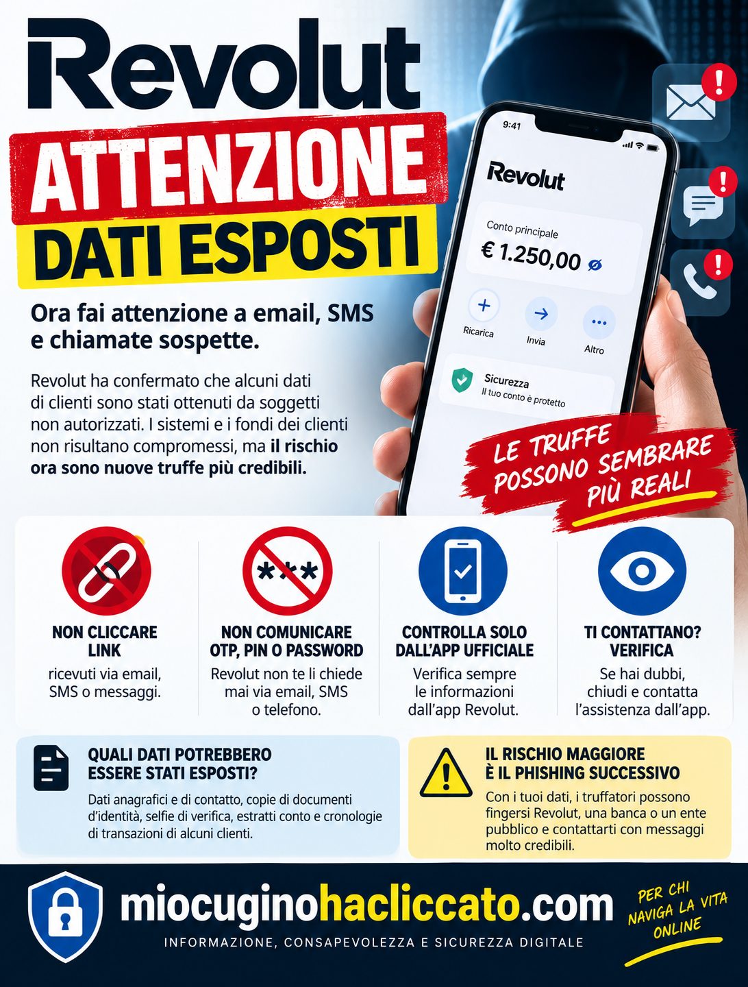 Furto di dati Revolut: ora attenzione soprattutto alle truffe successive